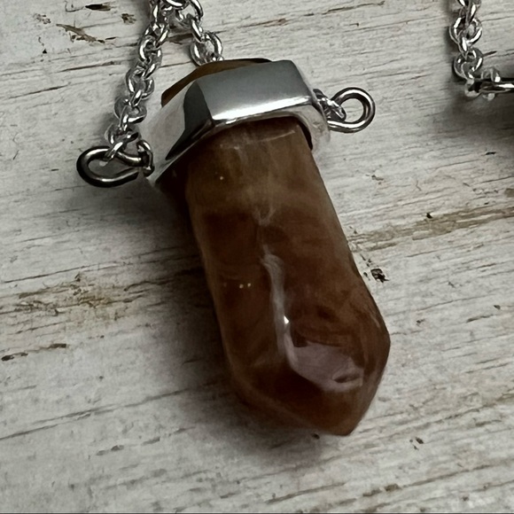 Givenchy Silver Tone Clip On Chain Dangle Earrings with Gemstone Vintage 80s 90s - Picture 7 of 11